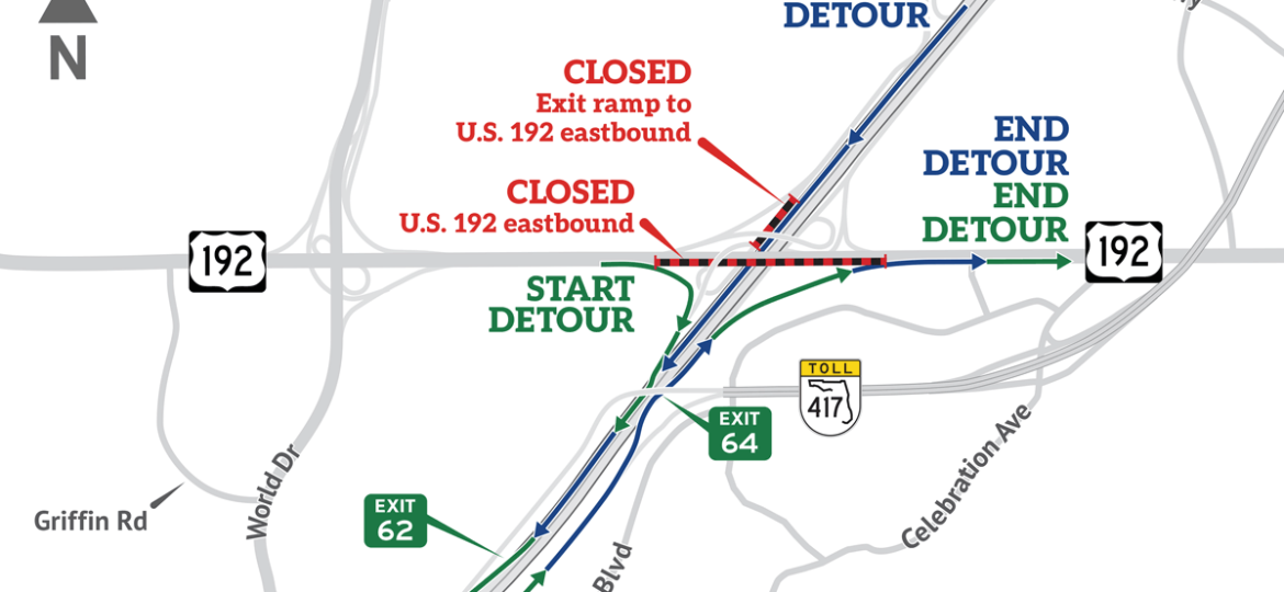 Road Closure: U.S. 192 eastbound over I-4