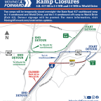 Ramp Closures: S.R. 417 southbound ramp to I-4 westbound and I-4 westbound ramp to World Drive (Exit 62)