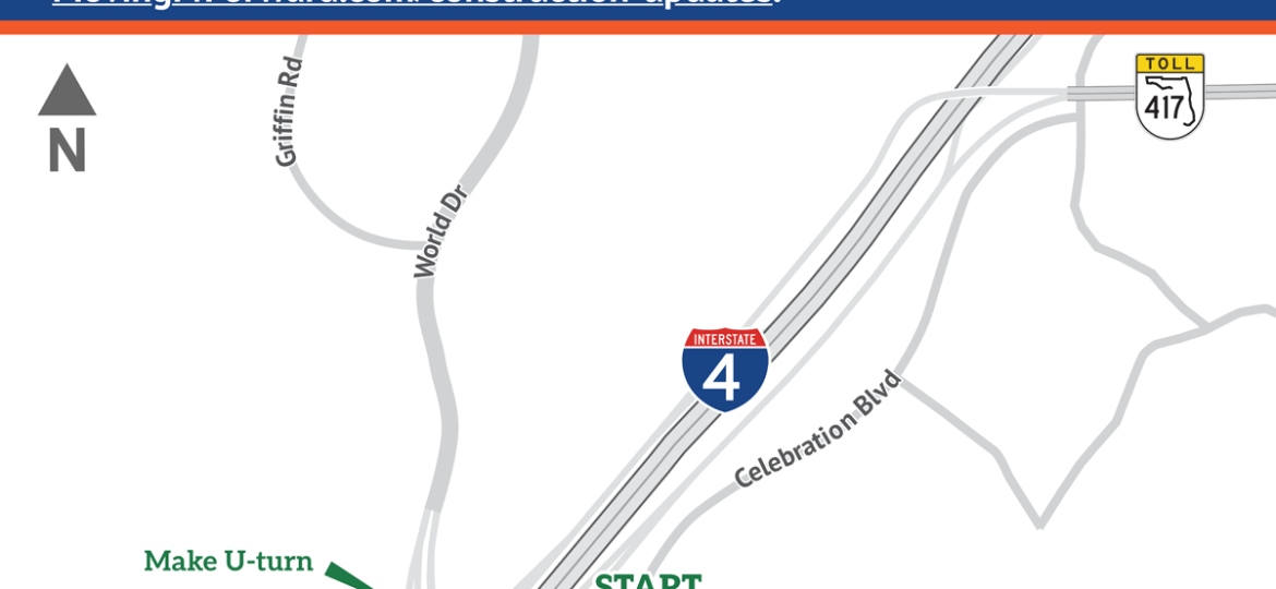 Ramp Closure: I-4 westbound Collector-Distributor (C-D) Road/State Road (S.R.) 417 southbound exit ramp to World Drive southbound